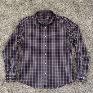 UNTUCKit Millbrook Slim Fit Purple Plaid Button Up Shirt Men's Size Large
